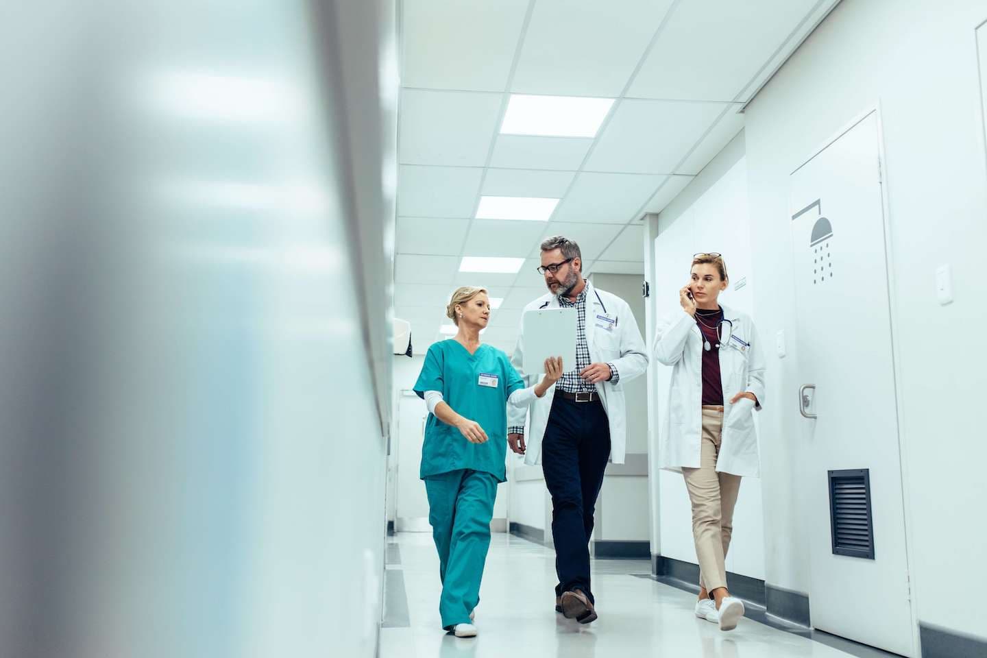 doctors walking in the hallway